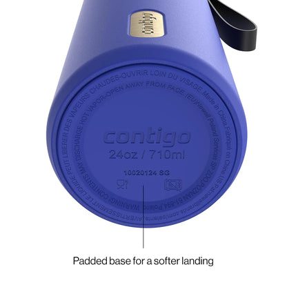 Contigo DualSip 24 oz Stainless Steel Vacuum-Insulated Water Bottle with Carry Strap & 2-in-1 Leakproof Lid (Straw or Spout), BPA-Free & Lead-Free, Dishwasher Safe