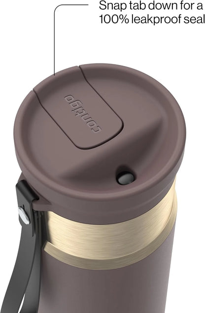 Contigo SnapSeal 24 oz Stainless Steel Vacuum-Insulated Water Bottle with Leakproof AutoClose Lid, Carry Strap & Reusable Straw, BPA-Free & Lead-Free, Dishwasher Safe