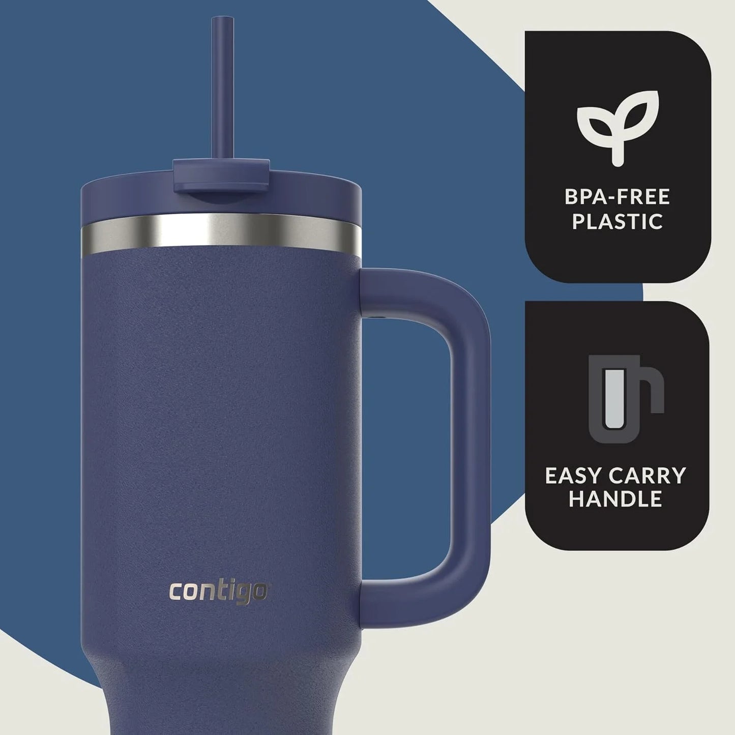 Contigo Streeterville 40oz Tumbler, Stainless Steel Vacuum Insulated, Leak-Proof, Cold for 29 Hours, Salt