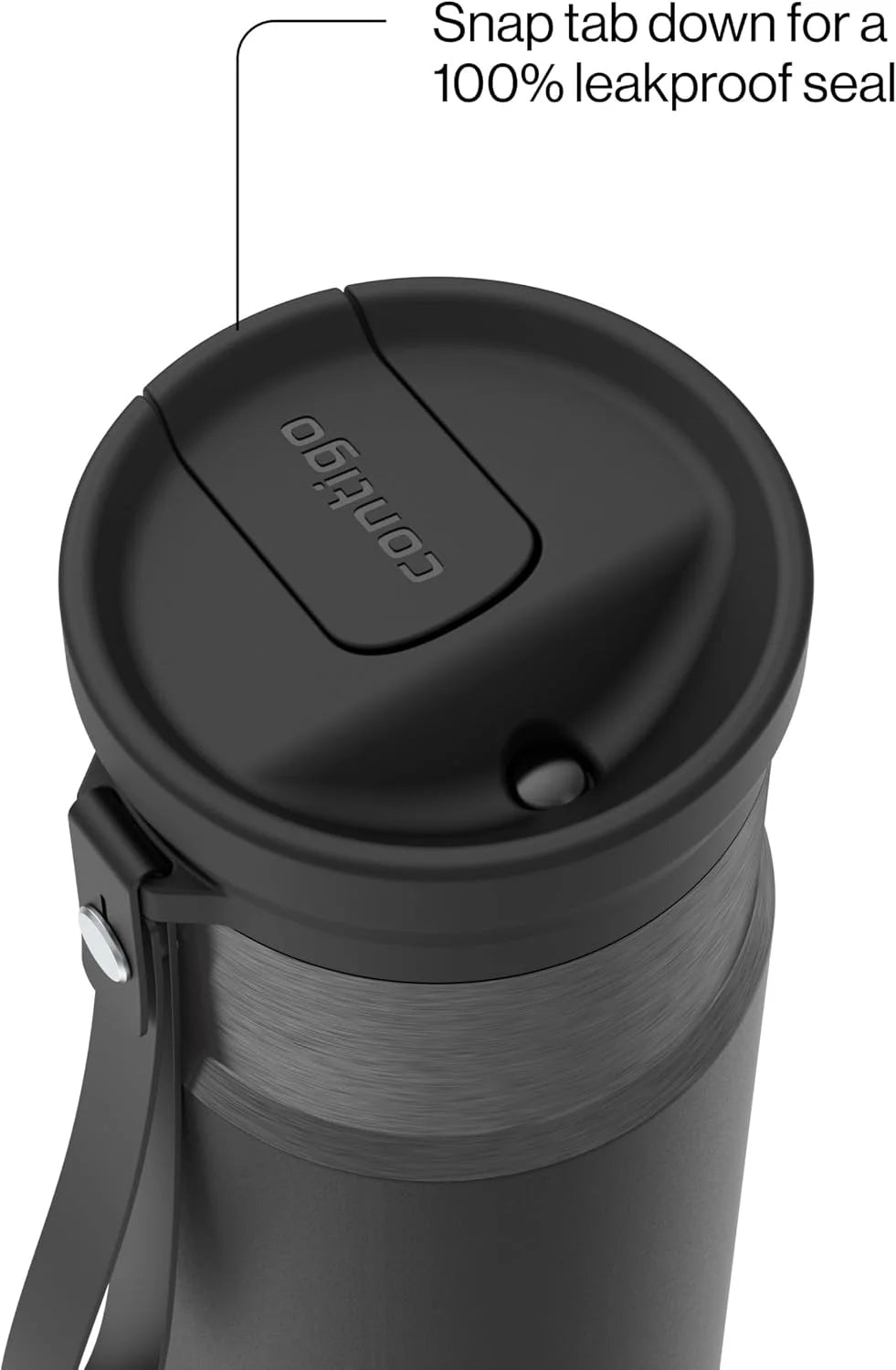Contigo SnapSeal 24 oz Stainless Steel Vacuum-Insulated Water Bottle with Leakproof AutoClose Lid, Carry Strap & Reusable Straw, BPA-Free & Lead-Free, Dishwasher Safe