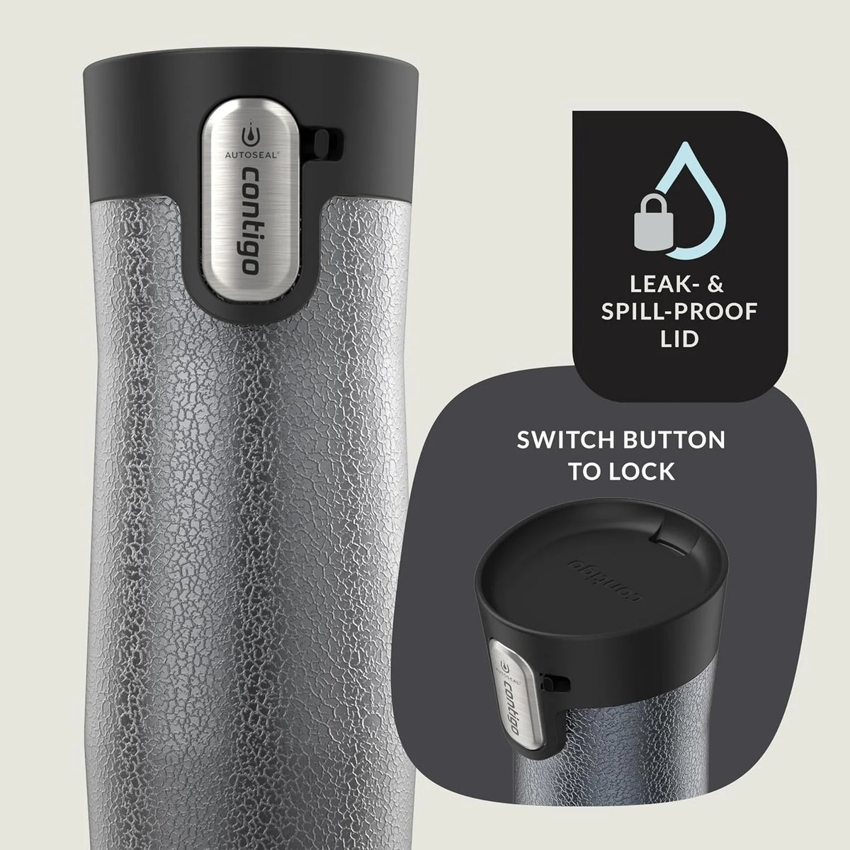 Contigo AUTOSEAL West Loop Vacuum-Insulated Stainless Steel Travel Mug with Easy-Clean Lid 24 oz Crystal Agave
