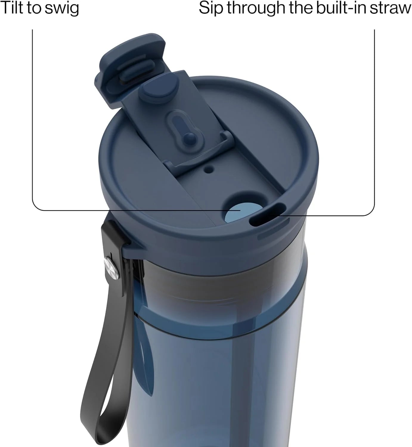 Contigo DualSip 24 oz Tritan Plastic Water Bottle with Carry Strap & 2-in-1 Leakproof Lid (Straw or Spout), BPA-Free, Dishwasher Safe
