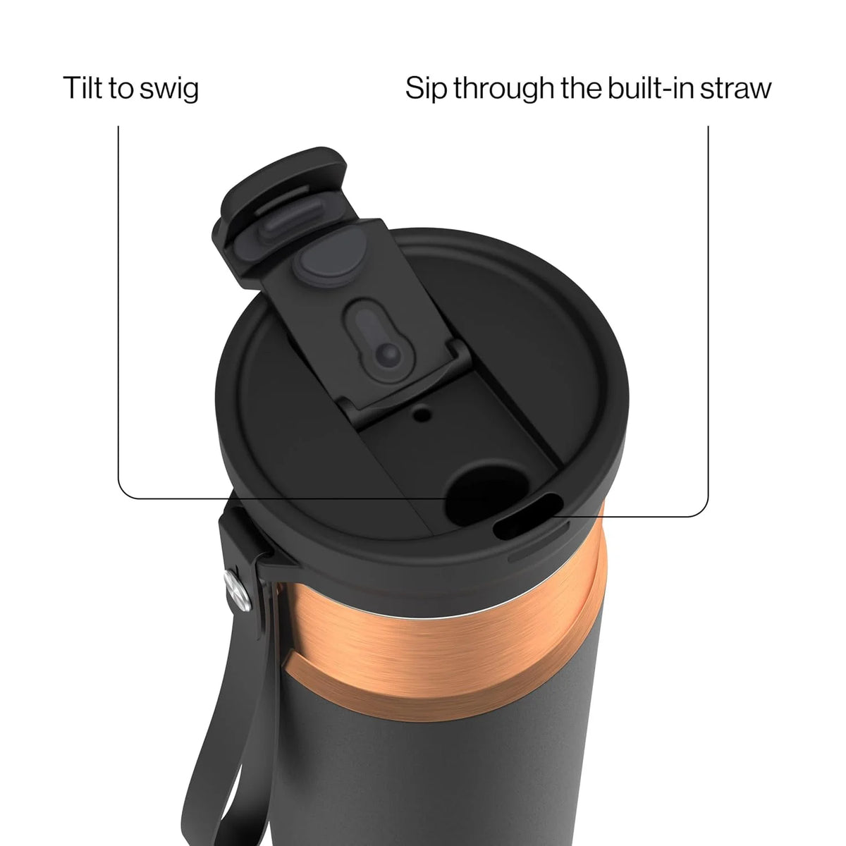 Contigo DualSip 24 oz Stainless Steel Vacuum-Insulated Water Bottle with Carry Strap & 2-in-1 Leakproof Lid (Straw or Spout), BPA-Free & Lead-Free, Dishwasher Safe