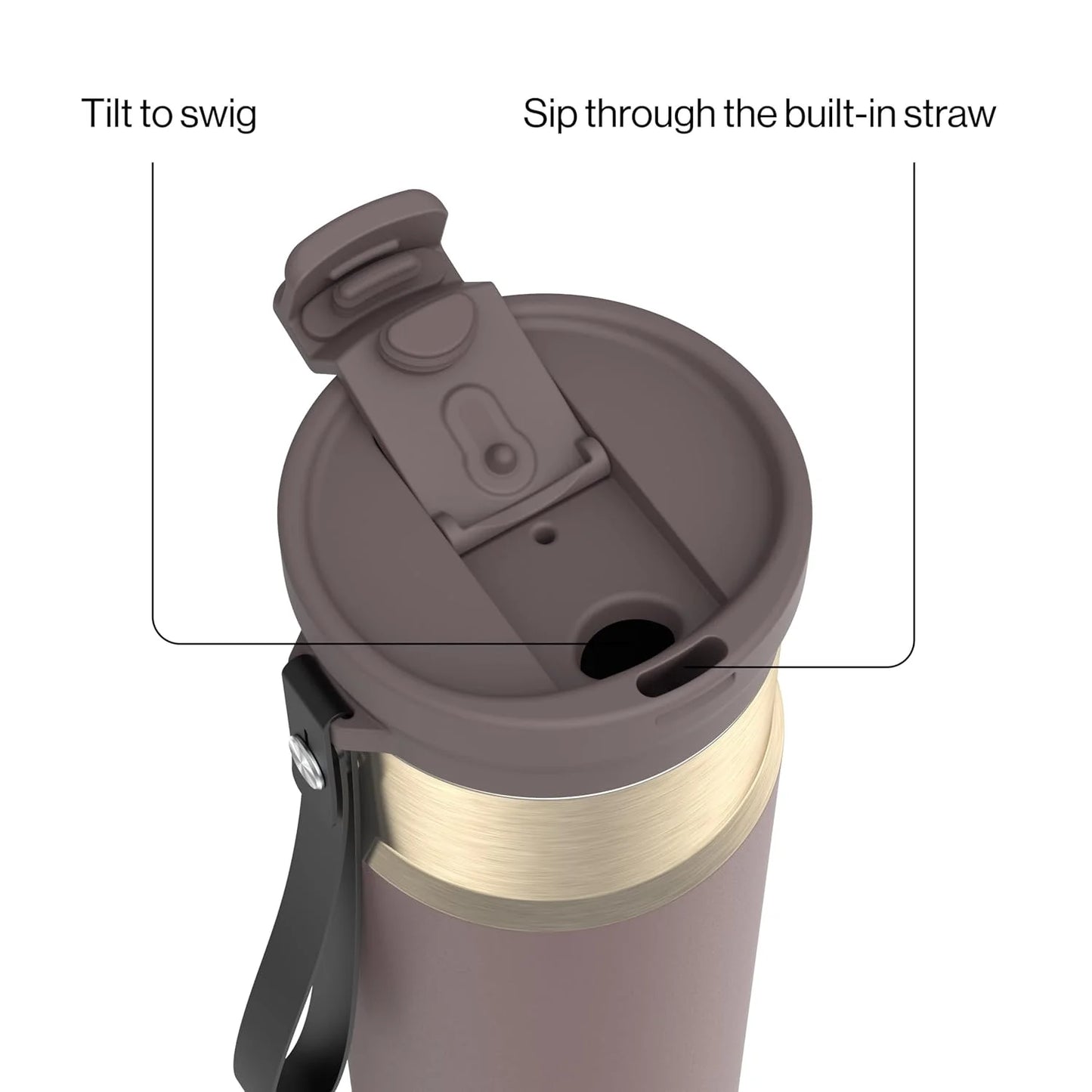 Contigo DualSip 24 oz Stainless Steel Vacuum-Insulated Water Bottle with Carry Strap & 2-in-1 Leakproof Lid (Straw or Spout), BPA-Free & Lead-Free, Dishwasher Safe