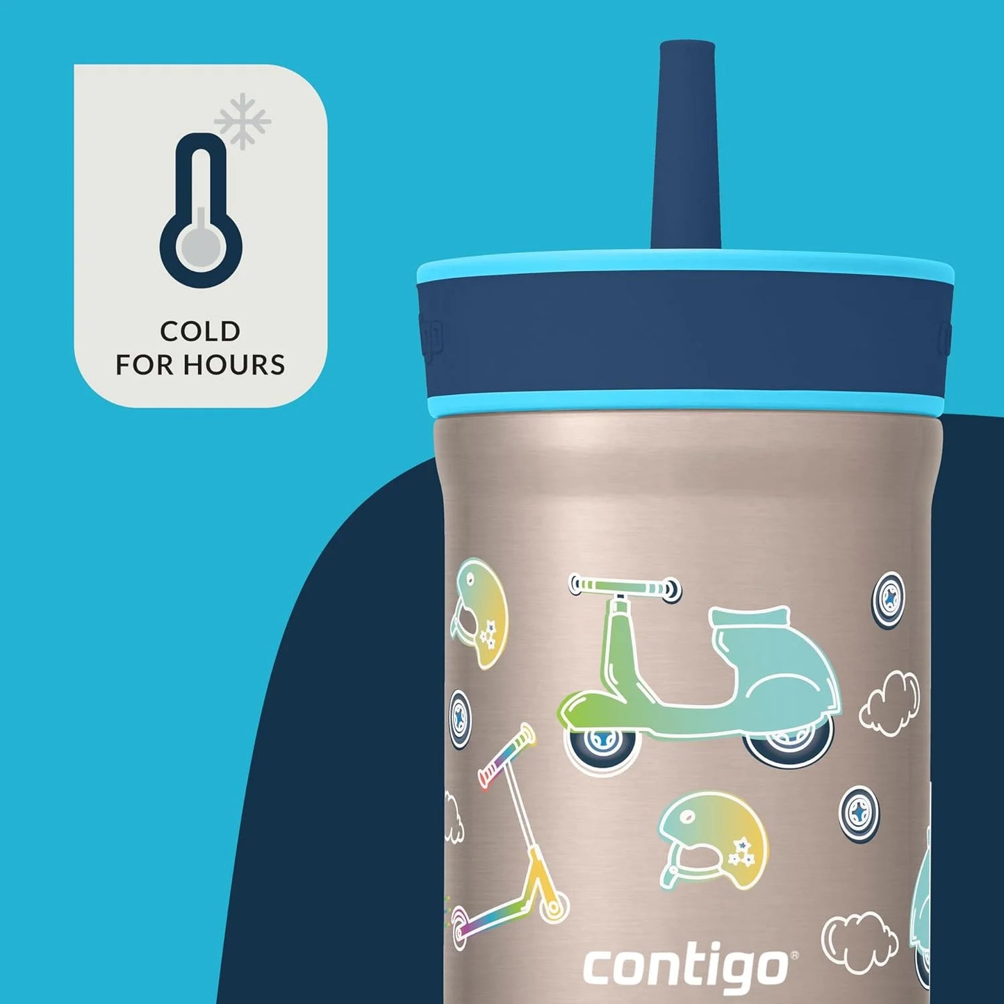Contigo Leighton Insulated Straw Tumbler, 12 oz, Spacecraft/Juniper Lid