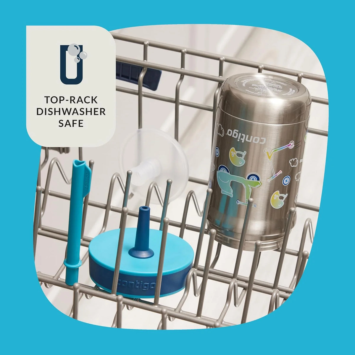 Contigo Leighton Insulated Straw Tumbler, 12 oz, Spacecraft/Juniper Lid
