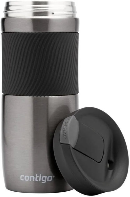 Contigo Byron Snapseal Travel Mug, Stainless Steel Thermal mug, vacuum flask, leakproof tumbler, coffee mug with BPA free Easy-Clean Lid, 470 ml, Vivacious