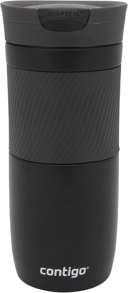 Contigo Byron Snapseal Travel Mug, Stainless Steel Thermal mug, vacuum flask, leakproof tumbler, coffee mug with BPA free Easy-Clean Lid, 470 ml, Vivacious