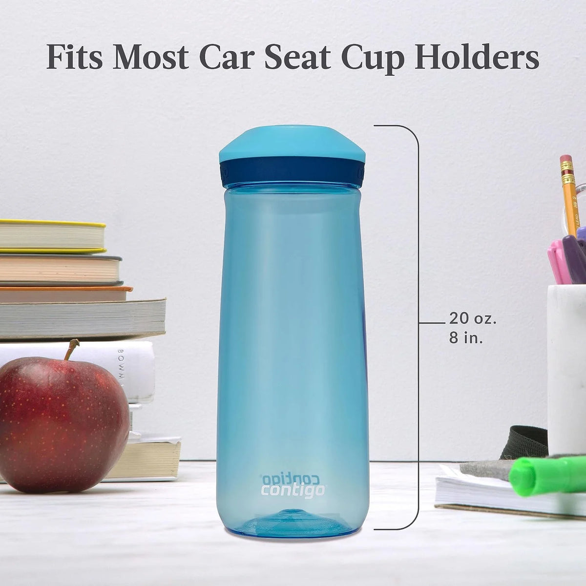 Contigo Kids’ Micah Water Bottle with Leak-Proof Lid, 20oz, Lime/Pineapple