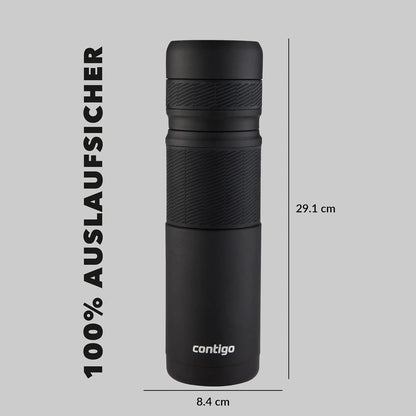 Contigo Thermal Bottle Thermalock, Vacuum Insulated Travel Flask, Thermos Flask for Hot Drinks, up to 35h hot & 60h Cold, Leakproof Coffee Tea Bottle, Stainless Steel Travel Mug