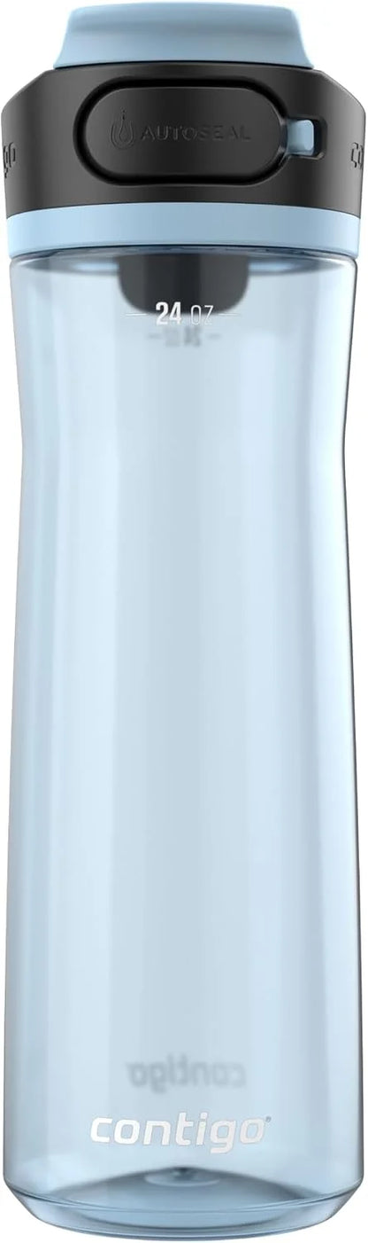 Contigo AUTOSEAL Cortland 24oz Water Bottle BPA-Free Plastic Spill Leak-Proof Lid and Carry Handle Dishwasher Safe Spirulina