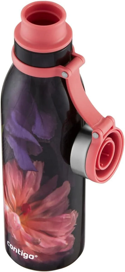 Contigo Matterhorn Vaccum Insulated Stainless Steel Water Bottle with Leak-Proof Chug Cap, Drinks Stay Cold up to 24 Hours or Hot up to 10 Hours, Fits Most Cup Holders, 20oz White Marble