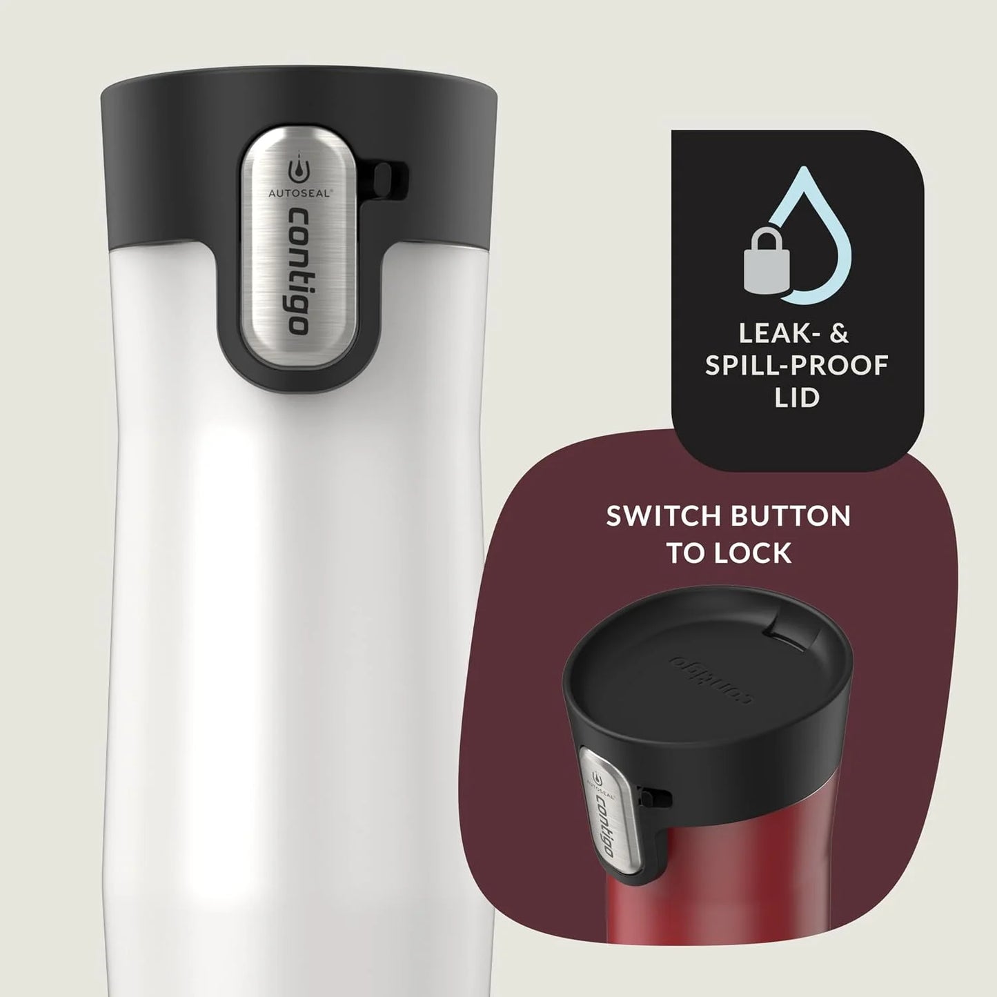 Contigo AUTOSEAL West Loop Vacuum-Insulated Stainless Steel Travel Mug with Easy-Clean Lid 24 oz Crystal Agave
