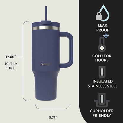 Contigo Streeterville 40oz Tumbler, Stainless Steel Vacuum Insulated, Leak-Proof, Cold for 29 Hours, Salt
