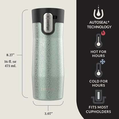 Contigo AUTOSEAL West Loop Vacuum-Insulated Stainless Steel Travel Mug with Easy-Clean Lid 24 oz Crystal Agave