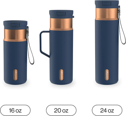 Contigo SnapSeal 24 oz Stainless Steel Vacuum-Insulated Water Bottle with Leakproof AutoClose Lid, Carry Strap & Reusable Straw, BPA-Free & Lead-Free, Dishwasher Safe