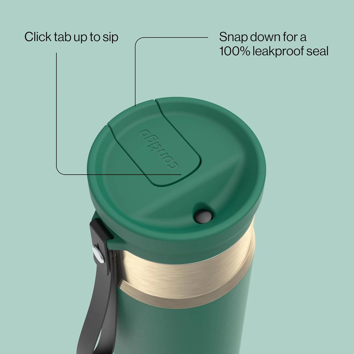 Contigo SnapSeal 24 oz Stainless Steel Vacuum-Insulated Water Bottle with Leakproof AutoClose Lid, Carry Strap & Reusable Straw, BPA-Free & Lead-Free, Dishwasher Safe