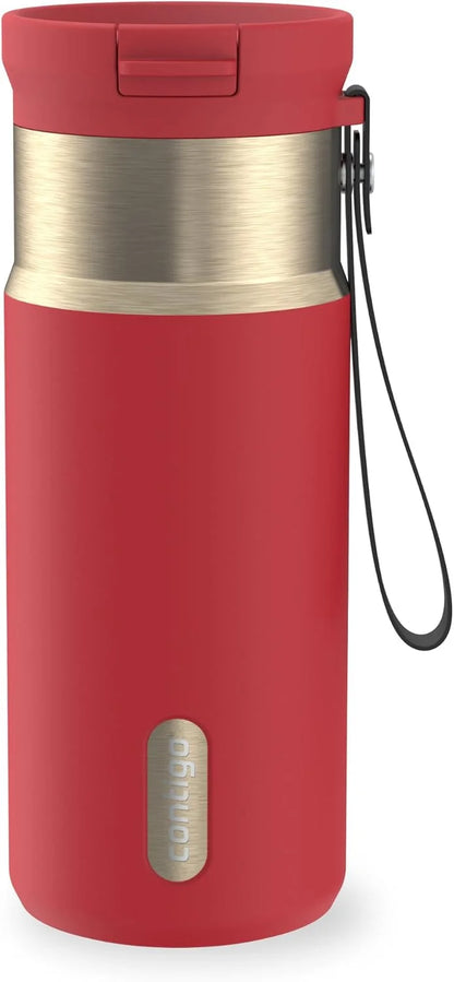 Contigo SnapSeal 24 oz Stainless Steel Vacuum-Insulated Water Bottle with Leakproof AutoClose Lid, Carry Strap & Reusable Straw, BPA-Free & Lead-Free, Dishwasher Safe