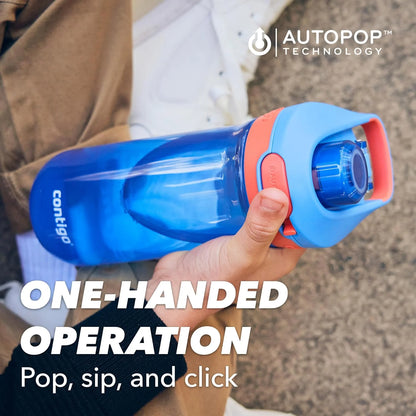 Contigo Jessie Autopop Kids Drinking Water Bottle | Leakproof | 420 ml