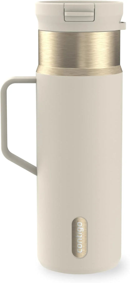 Contigo SnapSeal 30 oz Stainless Steel Vacuum-Insulated Tumbler with Handle & Reusable Straw, Leakproof AutoClose Lid, Cup Holder Friendly, BPA-Free & Lead-Free, Dishwasher Safe