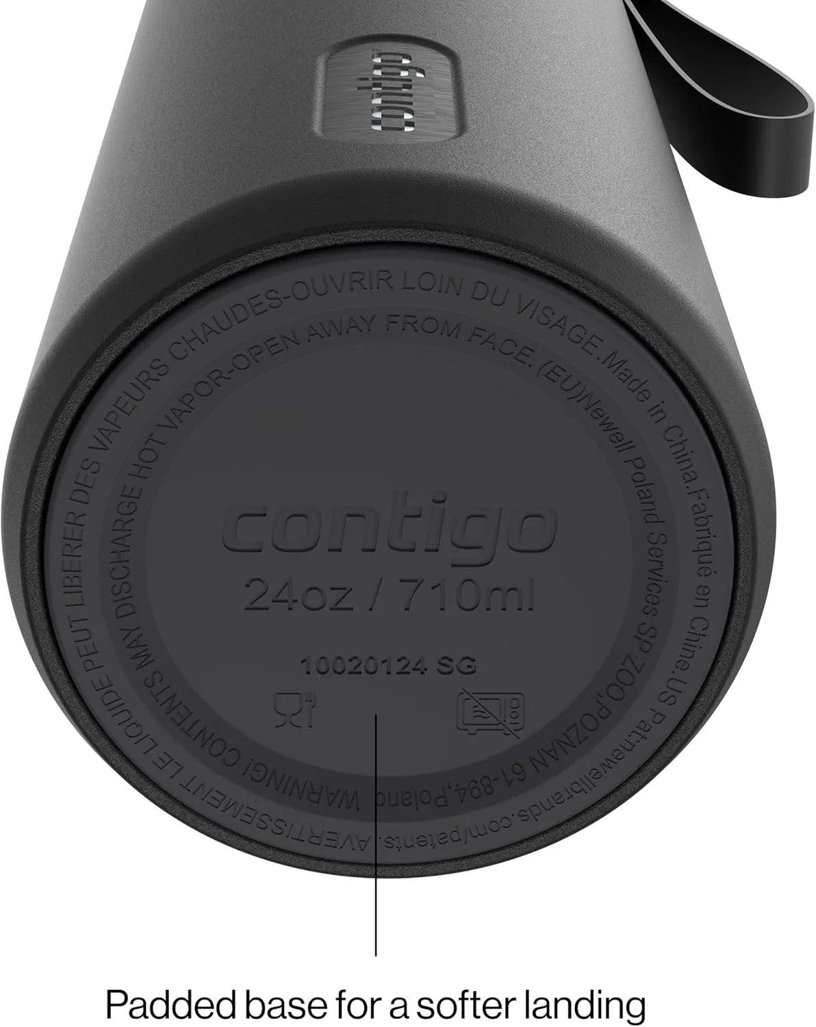Contigo SnapSeal 24 oz Stainless Steel Vacuum-Insulated Water Bottle with Leakproof AutoClose Lid, Carry Strap & Reusable Straw, BPA-Free & Lead-Free, Dishwasher Safe