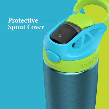 Contigo AUTOSPOUT Water Bottle, 13 oz, Coral Blue/Poppy