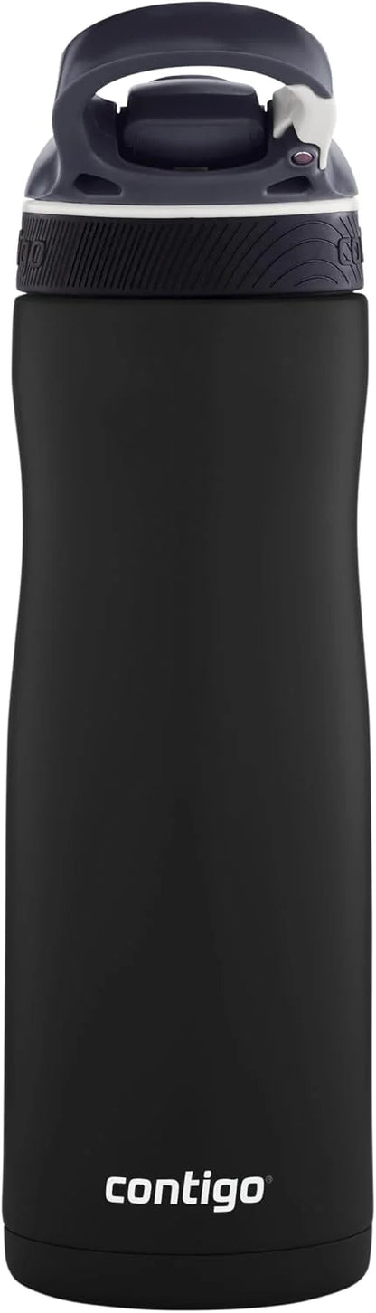 Contigo Ashland Chill Water Bottle with Straw, Keeps drinks cool for 24 h, insulated Stainless Steel Drinking Bottle, Leak-Proof Thermal Bottle, Sports Bottle for gym, Bike, Hiking, 590 ml