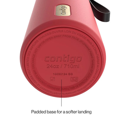 Contigo DualSip 24 oz Stainless Steel Vacuum-Insulated Water Bottle with Carry Strap & 2-in-1 Leakproof Lid (Straw or Spout), BPA-Free & Lead-Free, Dishwasher Safe
