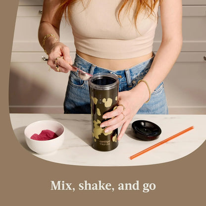 Contigo x Ally Love Shake & Go Tumbler, Autoclose Lid, Leak Proof, 20oz, Licorice