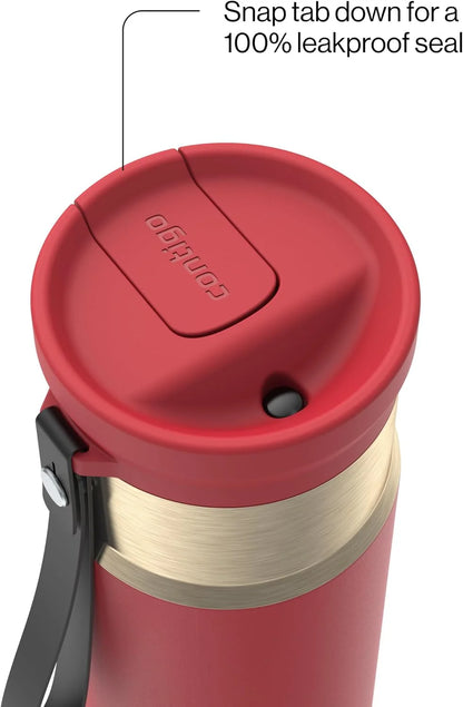 Contigo SnapSeal 24 oz Stainless Steel Vacuum-Insulated Water Bottle with Leakproof AutoClose Lid, Carry Strap & Reusable Straw, BPA-Free & Lead-Free, Dishwasher Safe