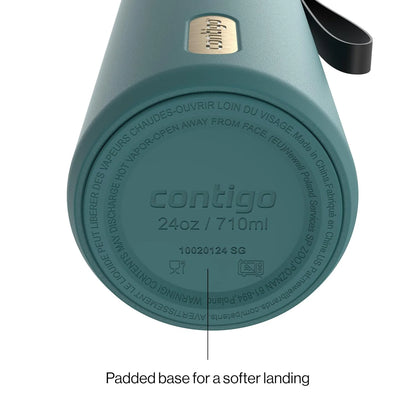 Contigo DualSip 24 oz Stainless Steel Vacuum-Insulated Water Bottle with Carry Strap & 2-in-1 Leakproof Lid (Straw or Spout), BPA-Free & Lead-Free, Dishwasher Safe