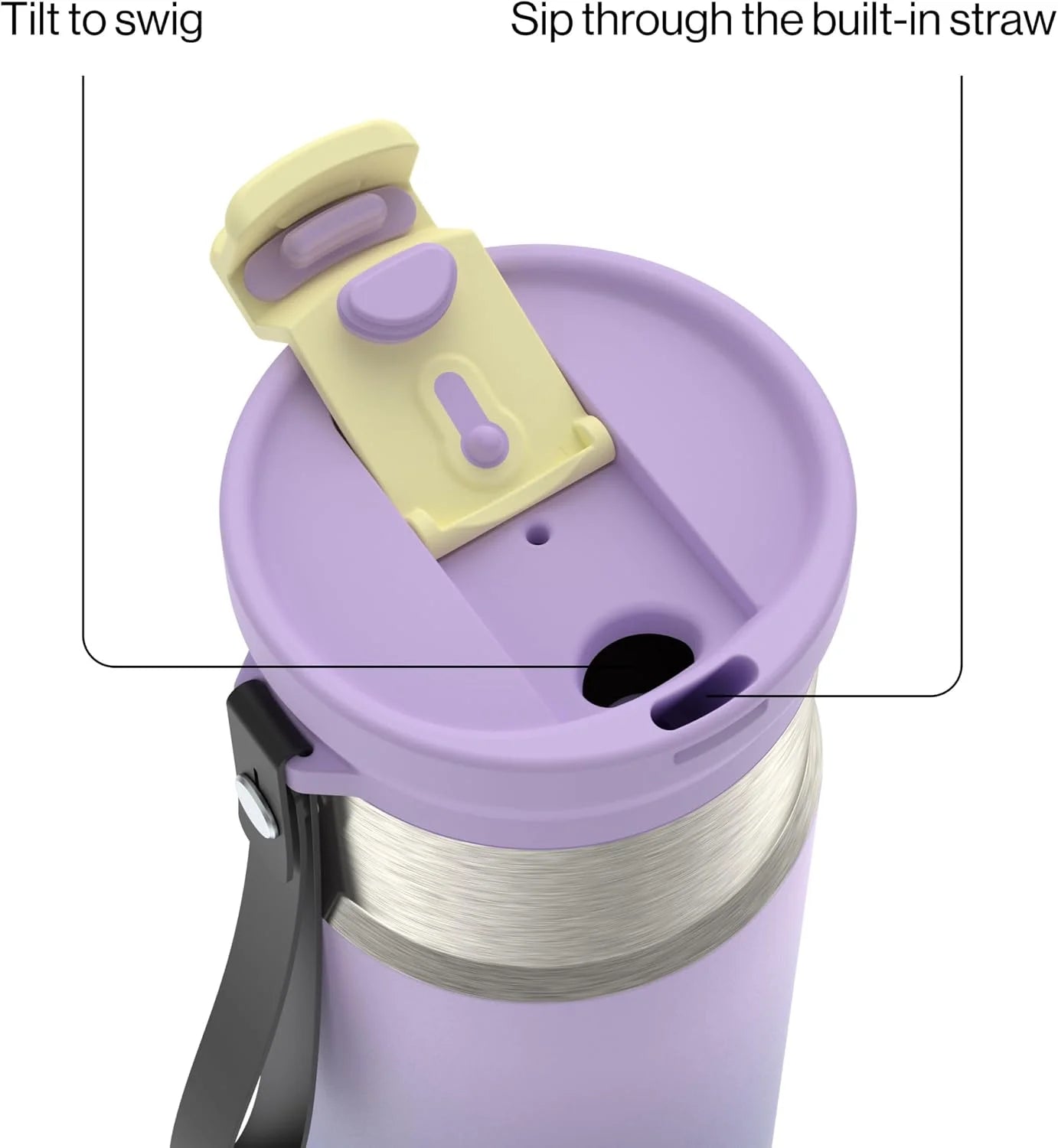 Contigo DualSip 16 oz Compact Stainless Steel Vacuum-Insulated Water Bottle with 2-in-1 Leakproof Lid (Straw or Spout), BPA-Free & Lead-Free, Dishwasher Safe