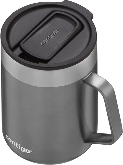 Contigo Stainless Steel Insulated Coffee Mug with Handle, Keeps Drinks Hot for Up to 5 Hours, 410 ml