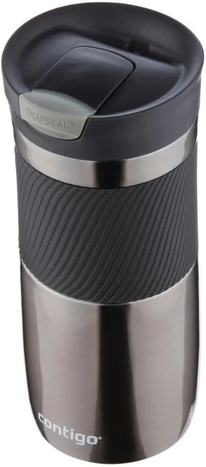 Contigo Byron Snapseal Travel Mug, Stainless Steel Thermal mug, vacuum flask, leakproof tumbler, coffee mug with BPA free Easy-Clean Lid, 470 ml, Vivacious
