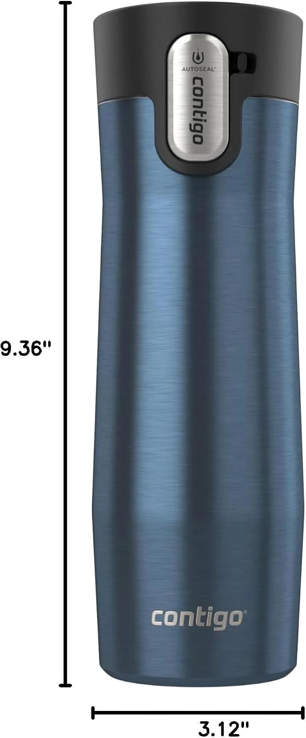 Contigo AUTOSEAL West Loop Vacuum-Insulated Stainless Steel Travel Mug with Easy-Clean Lid 24 oz Crystal Agave