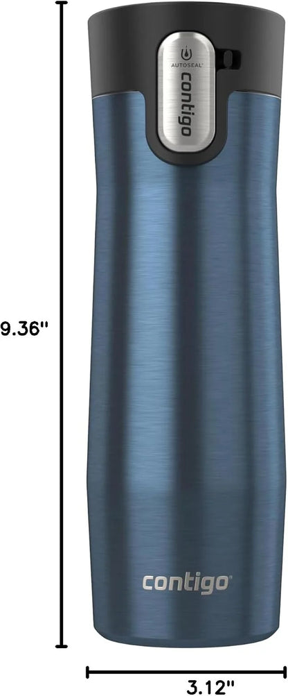 Contigo AUTOSEAL West Loop Vacuum-Insulated Stainless Steel Travel Mug with Easy-Clean Lid 24 oz Crystal Agave