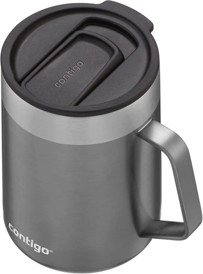 Contigo Stainless Steel Insulated Coffee Mug with Handle, Keeps Drinks Hot for Up to 5 Hours, 410 ml