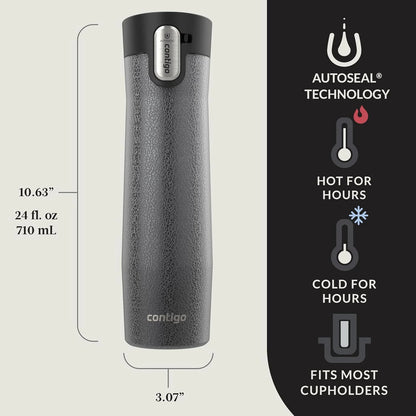 Contigo AUTOSEAL West Loop Vacuum-Insulated Stainless Steel Travel Mug with Easy-Clean Lid 24 oz Crystal Agave