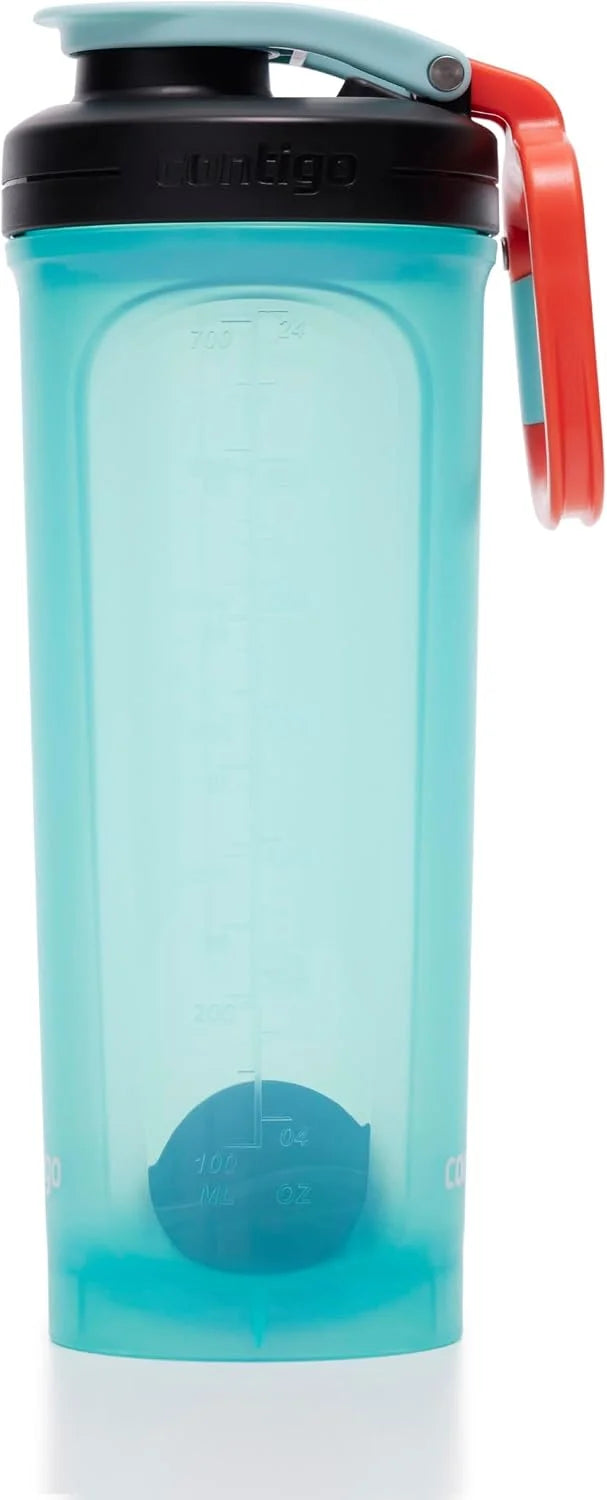 Contigo Shake & Go 2.0 Protein Shaker Bottle with Mixer Ball | Large BPA Free Blender | Ideal for Protein Powder, Nutrition Shakes or Smoothies | Leak Proof Sports Bottle | 820 ml
