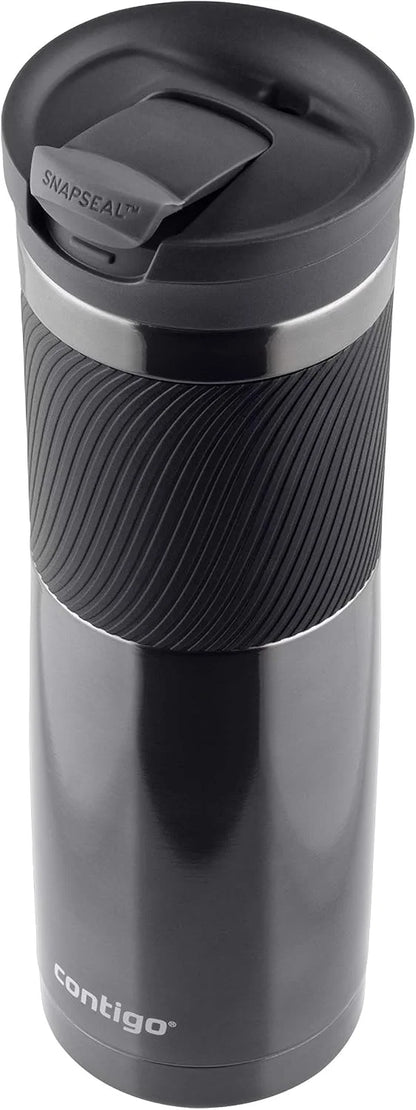 Contigo Byron Snapseal Travel Mug, Stainless Steel Thermal mug, vacuum flask, leakproof tumbler, coffee mug with BPA free Easy-Clean Lid, 470 ml, Vivacious