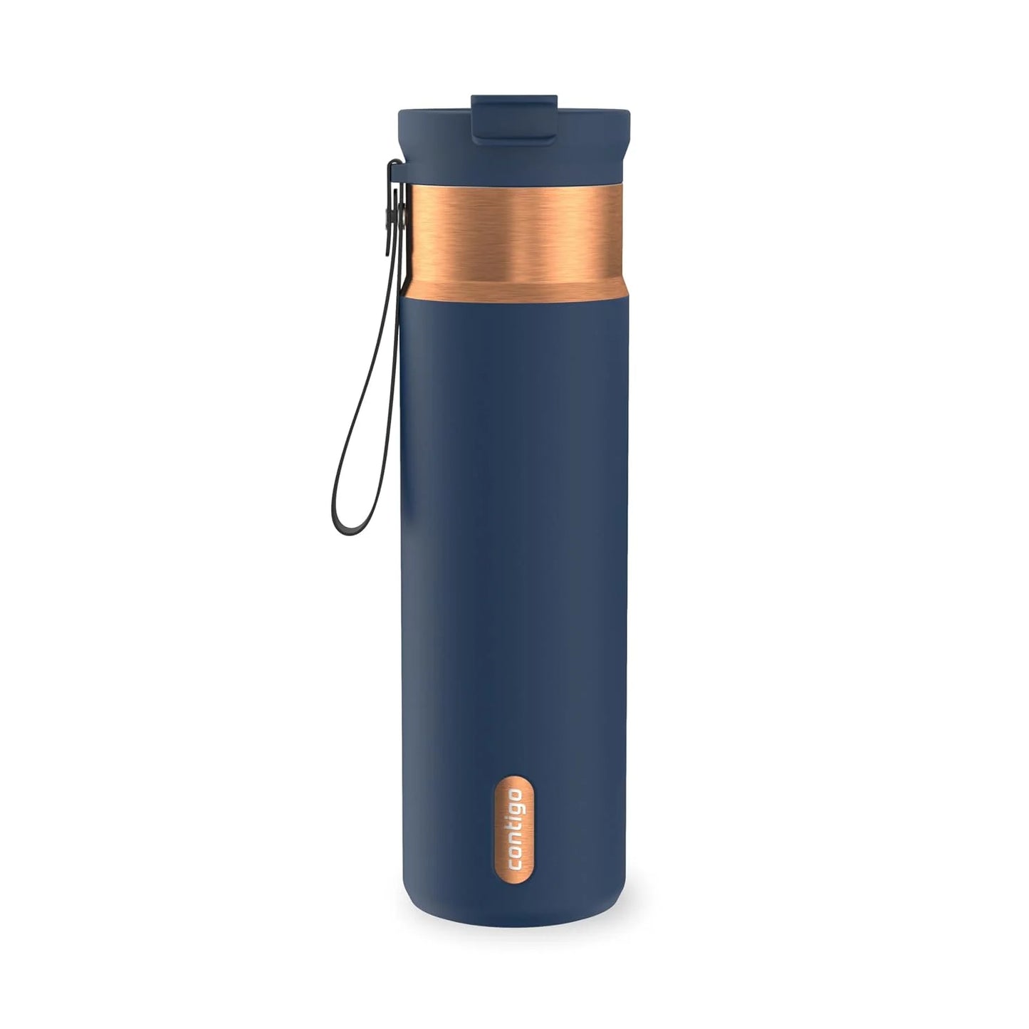 Contigo DualSip 24 oz Stainless Steel Vacuum-Insulated Water Bottle with Carry Strap & 2-in-1 Leakproof Lid (Straw or Spout), BPA-Free & Lead-Free, Dishwasher Safe