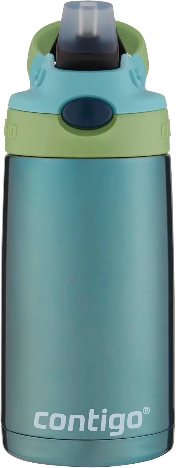 Contigo AUTOSPOUT Water Bottle, 13 oz, Coral Blue/Poppy