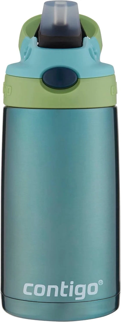 Contigo AUTOSPOUT Water Bottle, 13 oz, Coral Blue/Poppy