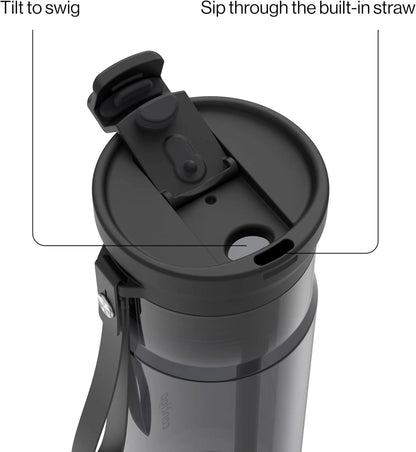 Contigo DualSip 24 oz Tritan Plastic Water Bottle with Carry Strap & 2-in-1 Leakproof Lid (Straw or Spout), BPA-Free, Dishwasher Safe