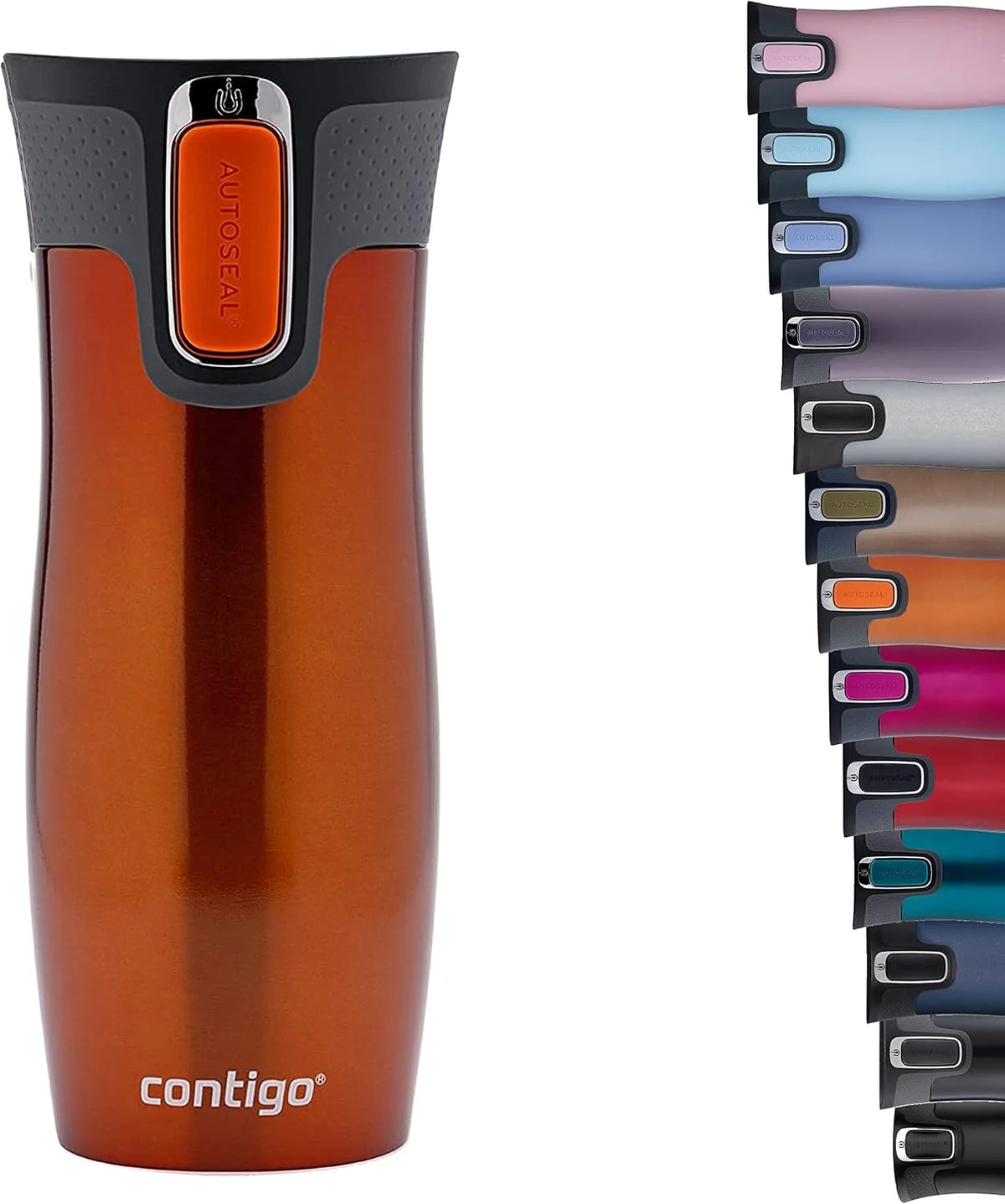 Contigo West Loop Autoseal Travel Mug, Stainless Steel Thermal Mug, Vacuum Flask, Leakproof Tumbler, Coffee Mug with BPA-Free Easy-Clean Lid