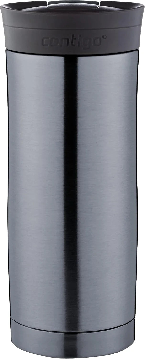Contigo Huron Snapseal Travel Mug, Stainless Steel Thermal Mug, Vacuum Flask, Leakproof Tumbler, Coffee Mug with BPA Free Easy-Clean Lid, 470 ml