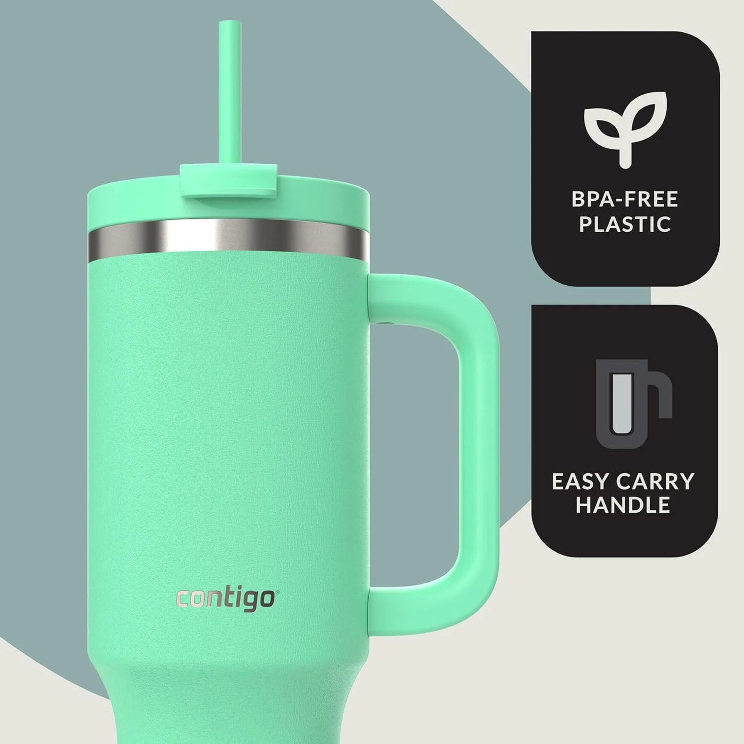 Contigo Streeterville 40oz Tumbler, Stainless Steel Vacuum Insulated, Leak-Proof, Cold for 29 Hours, Salt