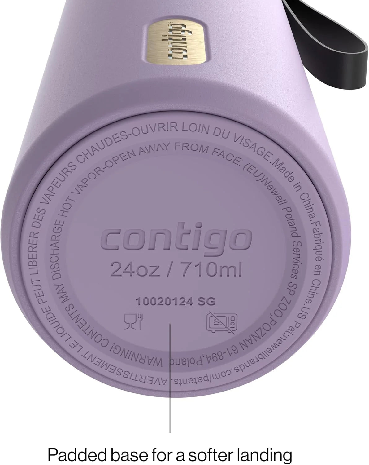 Contigo SnapSeal 24 oz Stainless Steel Vacuum-Insulated Water Bottle with Leakproof AutoClose Lid, Carry Strap & Reusable Straw, BPA-Free & Lead-Free, Dishwasher Safe