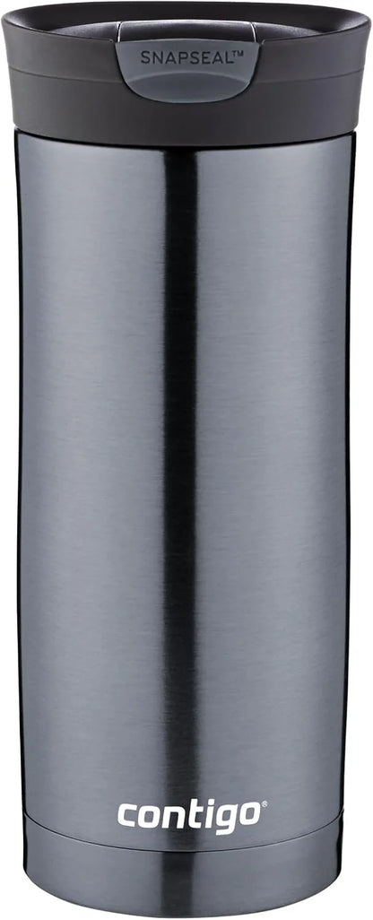 Contigo Huron Snapseal Travel Mug, Stainless Steel Thermal Mug, Vacuum Flask, Leakproof Tumbler, Coffee Mug with BPA Free Easy-Clean Lid, 470 ml