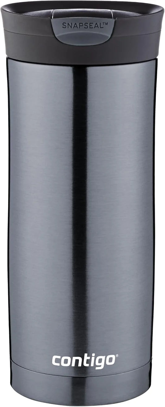 Contigo Huron Snapseal Travel Mug, Stainless Steel Thermal Mug, Vacuum Flask, Leakproof Tumbler, Coffee Mug with BPA Free Easy-Clean Lid, 470 ml